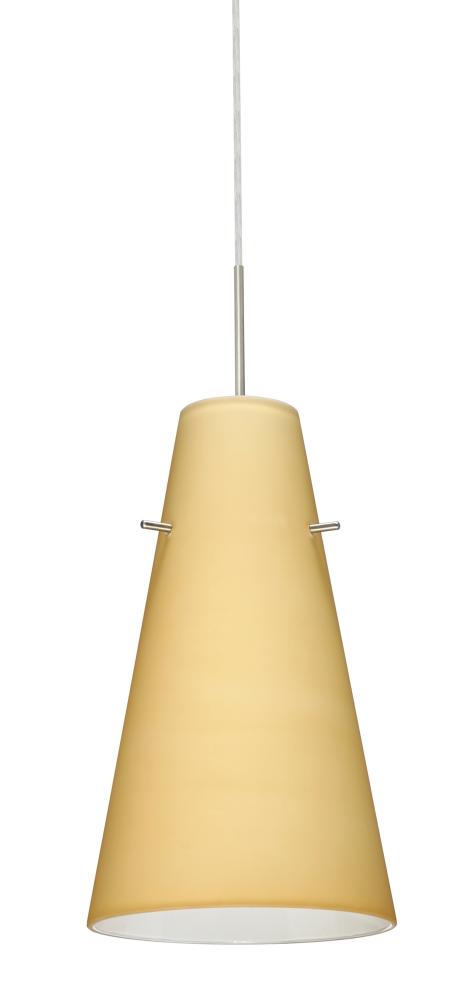 Besa Cierro Pendant Satin Nickel Vanilla Matte 1x100W Medium Base, 15Ft. Cord
