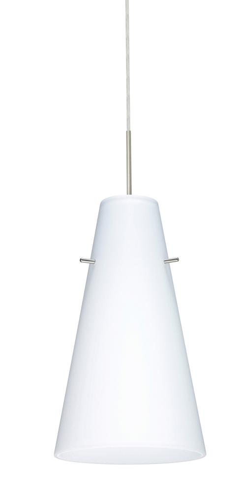Besa Cierro Pendant Satin Nickel Opal Matte 1x100W Medium Base, 15Ft. Cord