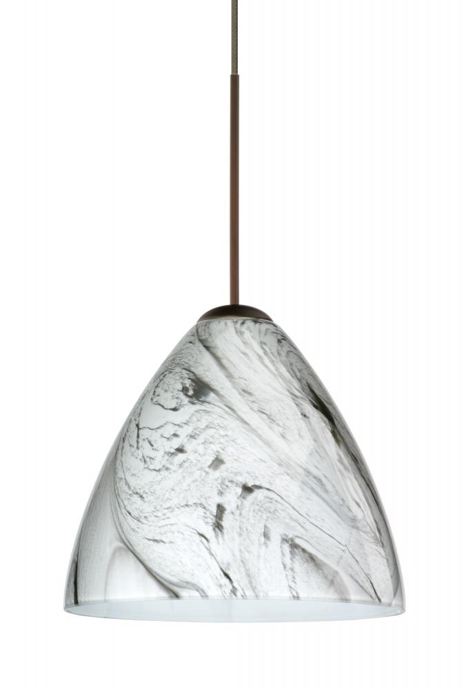 Besa Pendant Mia Bronze Marble Grigio 1x50W Halogen, 15Ft. Cord