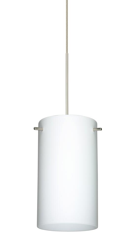 Besa Stilo 7 Pendant for Multiport Canopy Satin Nickel Opal Matte 1x50W Halogen, 277V, 0-1