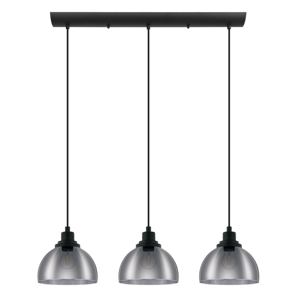 3 LT Linear Pendant w/ Black Finish & Metallic Smoked Glass