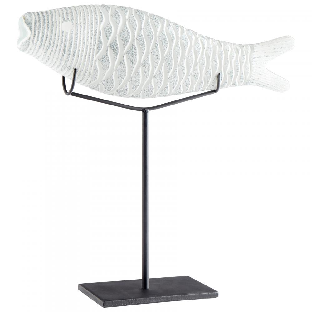 Grouper Sculpture Clear And Frosted - Large