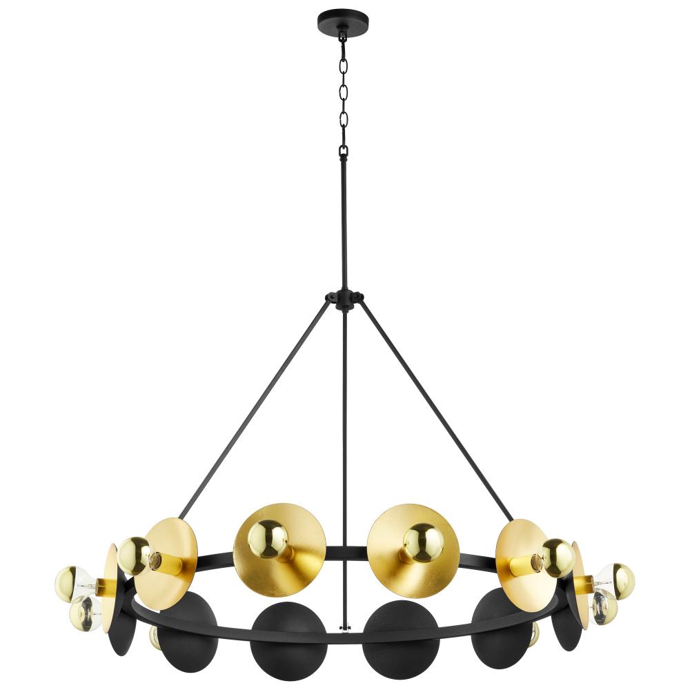 Artemis Chandelier Noir And Gold Leaf - Large