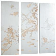 Cyan Designs 07517 - Osaka Wall Art Silver Leaf And Natural Wood