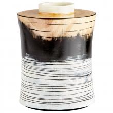 Cyan Designs 09868 - Snow Flake Vase Black & White & Walnut - Medium