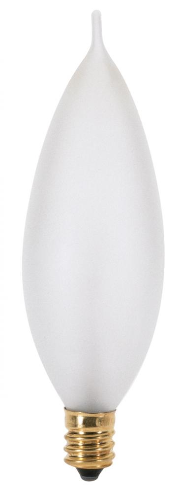 60 Watt CA10 Incandescent; Frost; 1500 Average rated hours; 640 Lumens; Candelabra base; 120 Volt