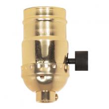 Satco Products Inc. 80/1671 - On-Off Large Key Socket With Non Removable Knob; 1/8 IPS; Aluminum; Brite Gilt Finish; 250W; 250V
