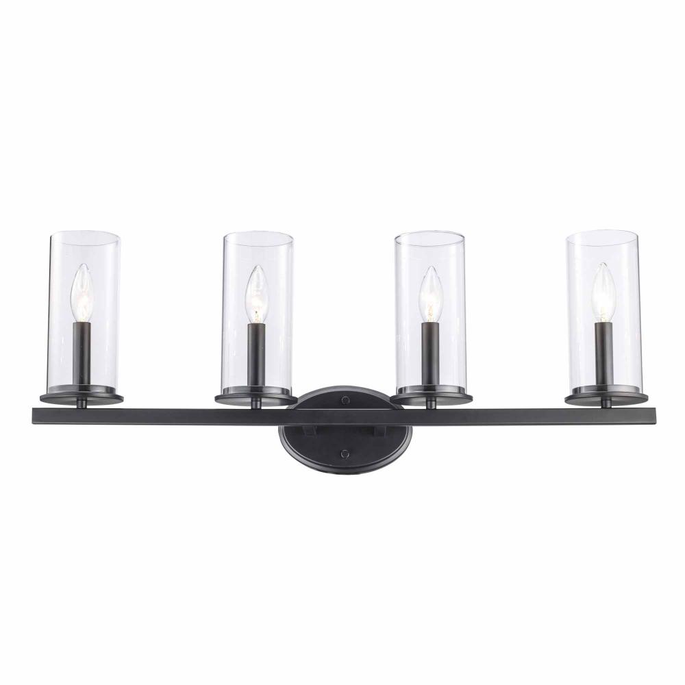 4LT VANITY-CANDEL-CLEAR GLASS-