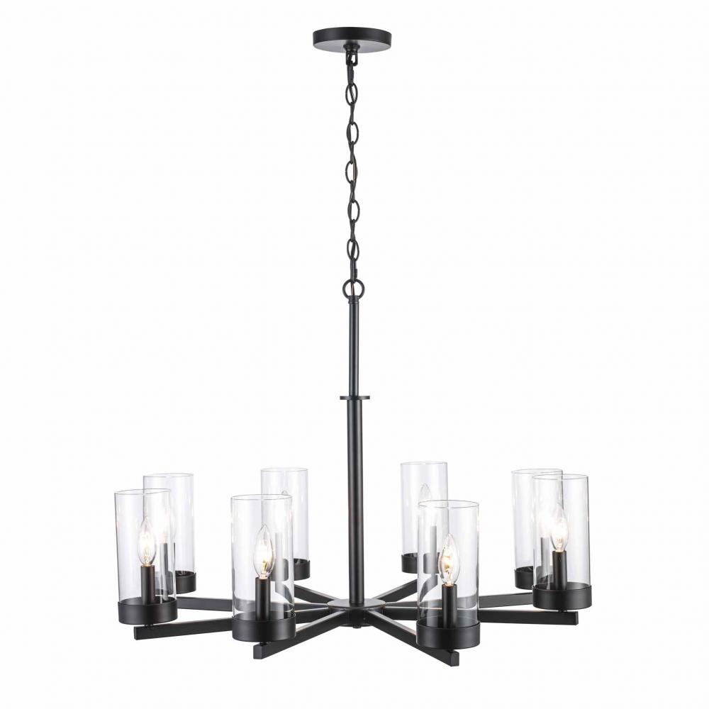 8LT CHAND-CANDEL-CLEAR GLASS-B