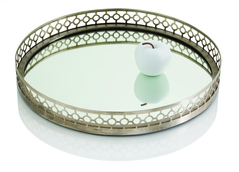 Asher Round Iron/Mirror Tray