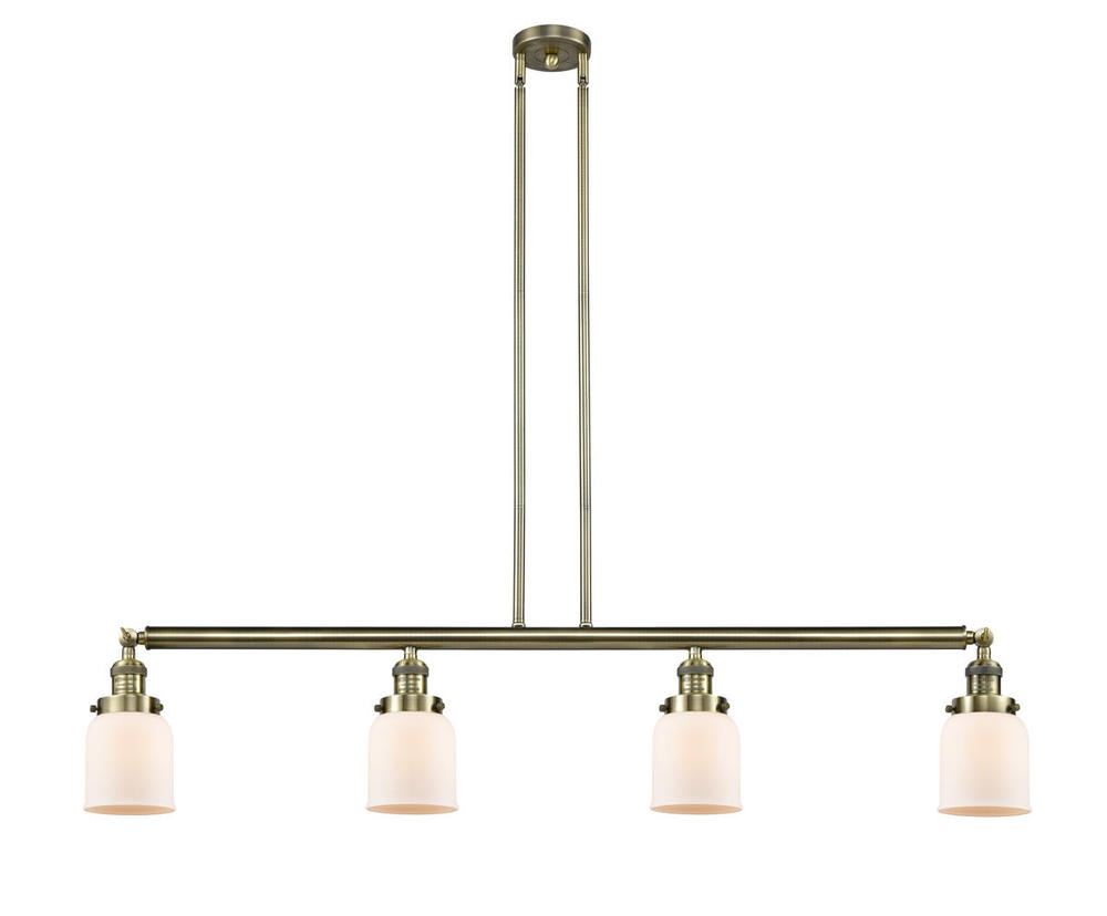 Bell - 4 Light - 50 inch - Antique Brass - Stem Hung - Adjustable Island Light