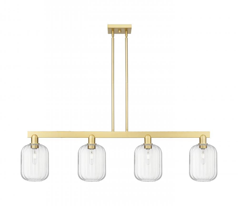 Preston Cylinder - 4 Light - 48 inch - Satin Gold - Cord hung - Island Light