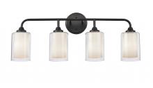 Innovations Lighting 342-4W-BK-CLW-LED - Fairbank - 4 Light - 28 inch - Matte Black - Bath Vanity Light