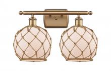 Innovations Lighting 516-2W-BB-G121-8RB-LED - Farmhouse Rope - 2 Light - 18 inch - Brushed Brass - Bath Vanity Light