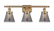 Innovations Lighting 916-3W-BB-G63-LED - Cone - 3 Light - 26 inch - Brushed Brass - Bath Vanity Light