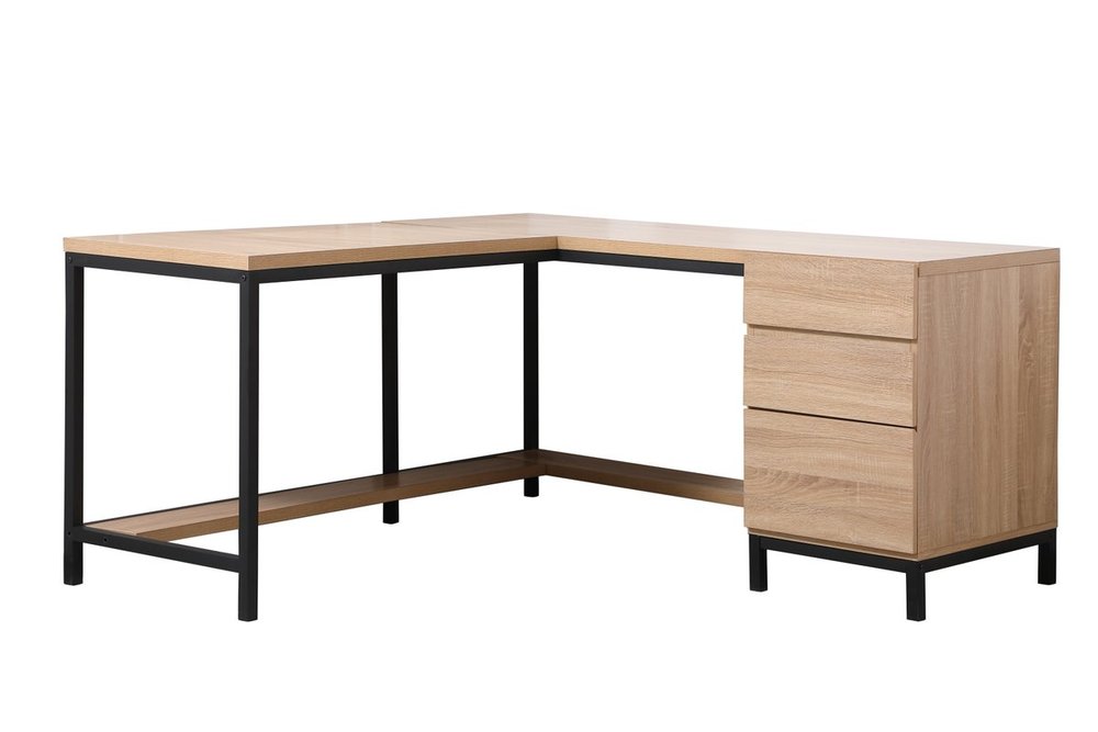 Emerson corner industrial desk in mango wood
