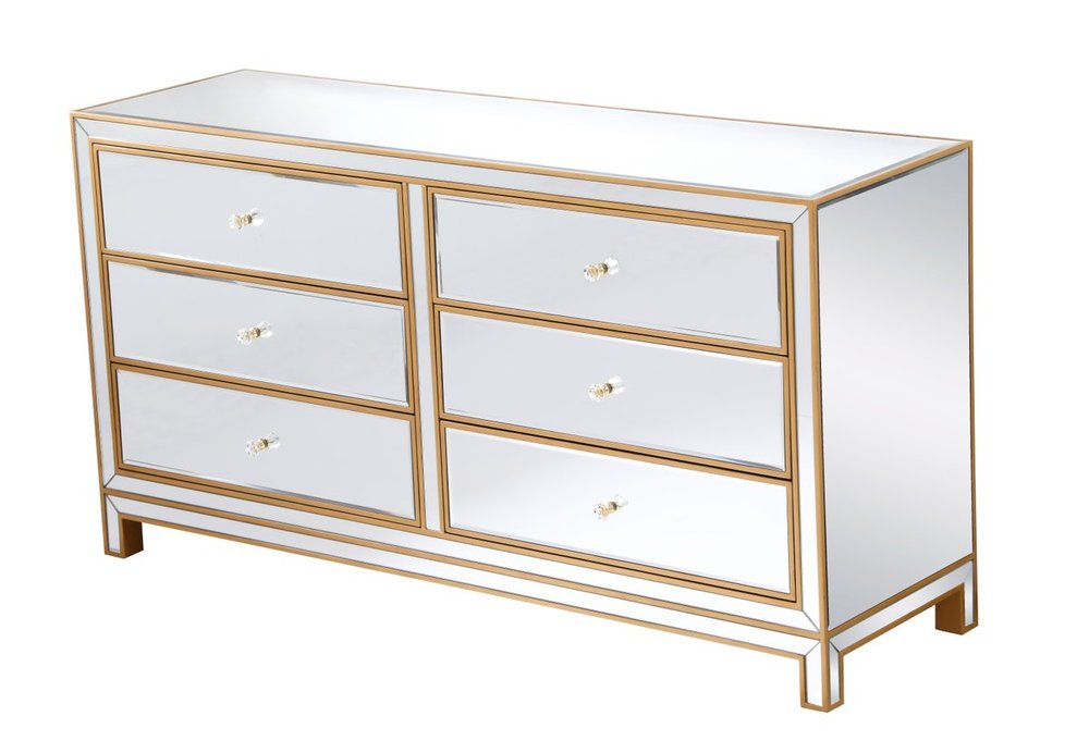 Cabinet 6 drawers 60in. W x 18in. D x 32in. H in gold : MF72036G : Antique  Gold : Gold : 73 : 273 | Lighting Emporium