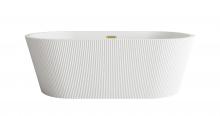 Elegant BT30767GW-BGD - Bathtub 66.9 x 29.5 x 22.8 Glossy White