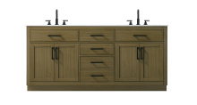 Elegant VF29772DMCB - Vanity Cabinet 4Dr5Dw 72"W x 22"D x 35''H Chestnut Brown