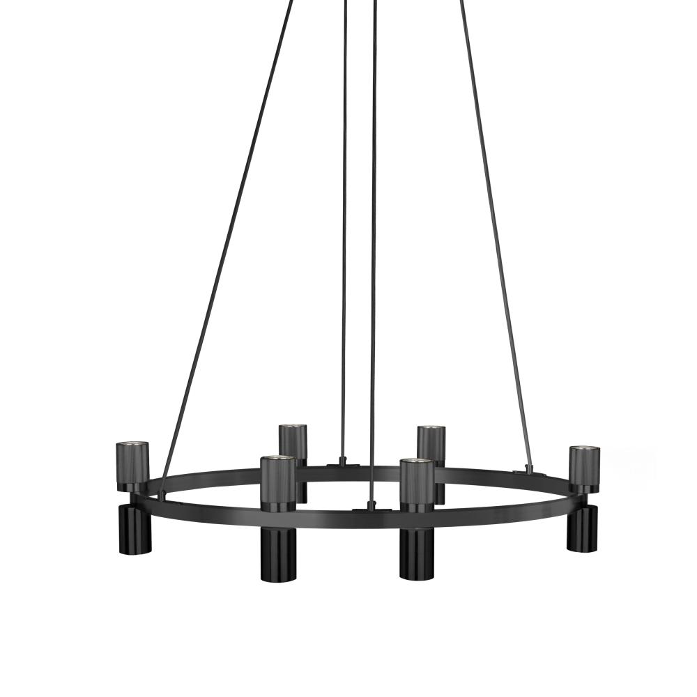 12 Light Chandelier in Matte Black