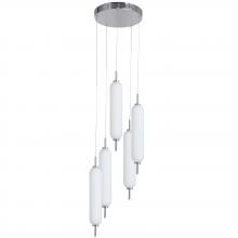 Dainolite TYA-1250LEDP-PC - 45W Polished Chrome Multi Light Pendant w/ White Opal Glass