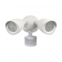 Nuvo 65/717 - LED Security Light; Dual Head; Motion Sensor Included; White Finish; 4000K